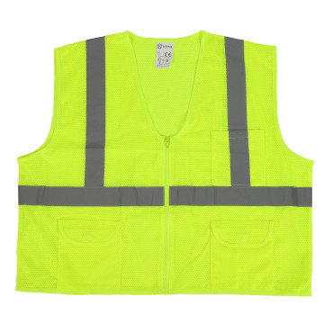 Gilet de sécurité en maille verte haute visibilité